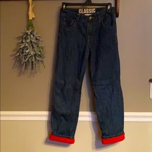 youth fleece lined jeans